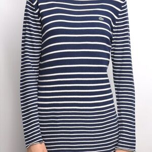 Lacoste Pure Wool Striped Turtleneck